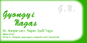 gyongyi magas business card